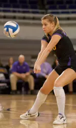 Senior Amanda Lutzow posted a team-best 10 kills Sunday against Memphis.