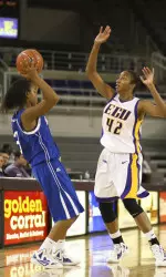 Junior Britny Edwards paced ECU with seven rebounds Saturday against Delaware State.