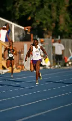Freshman Aiesha Goggins completed the sweep of the indoor and outdoor Conference USA 400-meter dash titles Sunday.