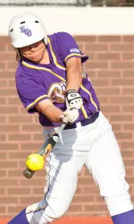 Junior Priscilla Velasquez had one of ECU's two hits in the contest.