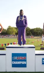 Freshman Aiesha Goggins and her 4x400 relay teammates closed out the season at the NCAA Outdoor Championships