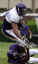 Inside receiver Justin Jones paced the Pirates with five catches during Saturday's scrimmage.