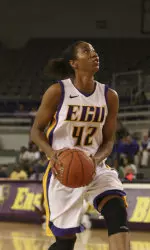 Britny Edwards led ECU with 12 points and six rebounds Sunday at SMU.