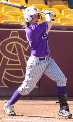 Senior Suzanne Riggs drove in the first run against New Mexico State.