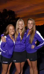 Danielle Terpko (left) and Melis Tanik (right) with sophomore Dana Gray.
