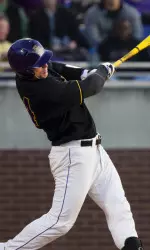 Sophomore Luke Lowery belts a three-run home run against FAU in the first inning