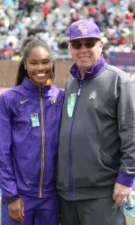 Tynita Butts and Head Coach Curt Kraft