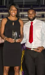 Jada Payne and Justin Hardy were named Female and Male Athlete-of-the-Year at the Goldspys