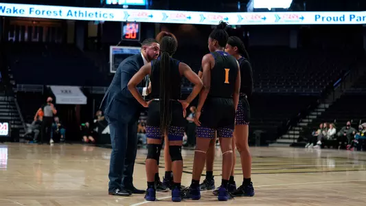 WBB Huddle Wake Forest