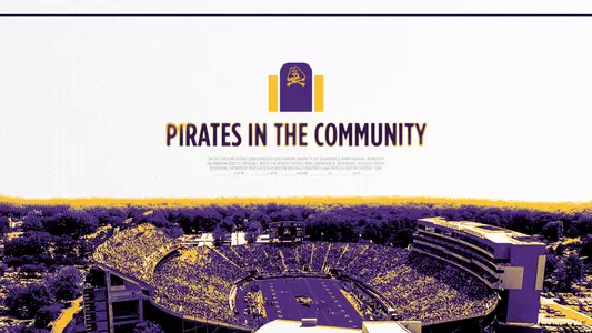 ECU Football Player Donations Graphic