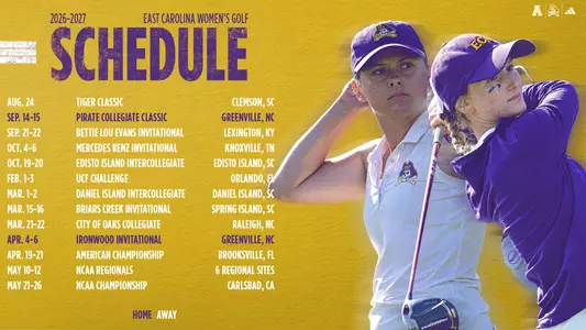 2026-27 Women's Golf Schedule Graphic