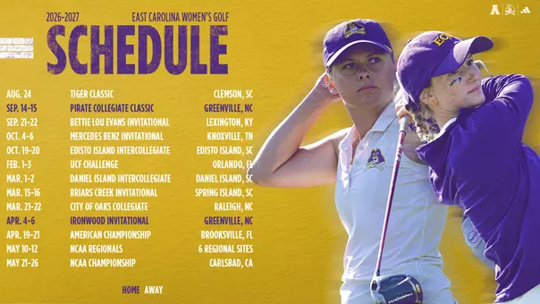 2026-27 Women's Golf Schedule Graphic
