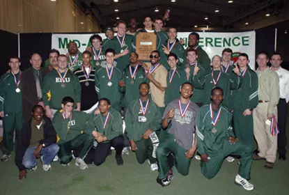 Men's Track Claims 12th MAC Indoor Title Image