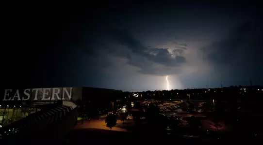 Lightening Over Rynearson Stadium