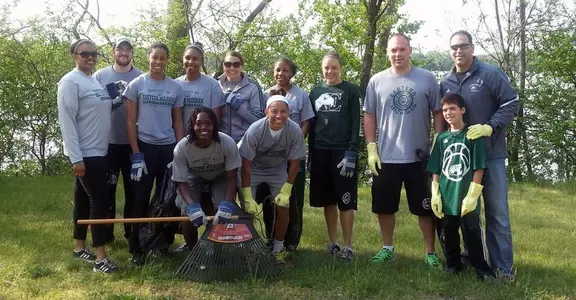 EMU Women's Basketball Part of Ypsi Pride Day