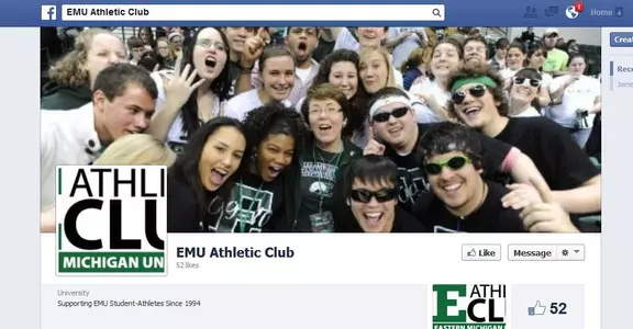 Follow the EMU Athletic Club on Facebook