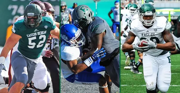 Pat O'Connor on first team, Great Ibe on second team and Tyreese Russell on third team