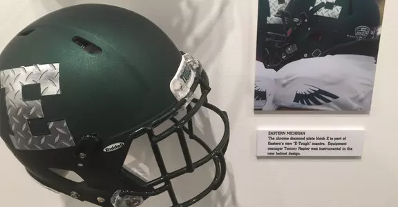 EMU Football Helmet Part of College Football Hall of Fame