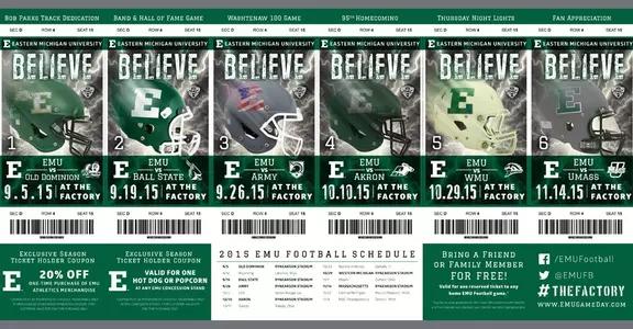 2015 EMU Football Season Tickets
