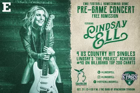 EMU to Host Lindsay Ell Pre-game Concert on Homecoming
