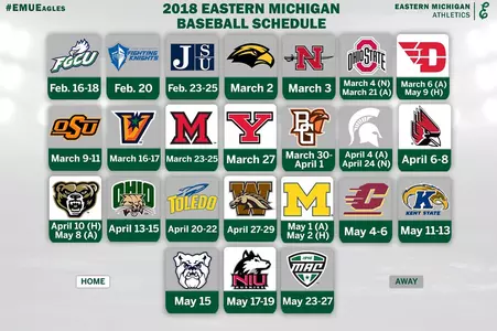 2018 Baseball Schedule Graphic