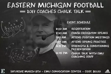 EMU Football to Hold High School Coaching Chalk Talk