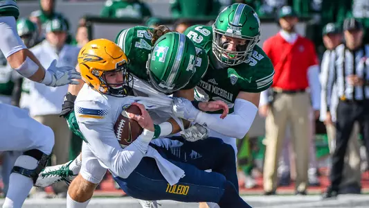 Maxx Crosby and Brody Hoying tackle the Toledo quarterback