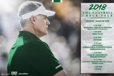 EMU Football to Hold High School Coaching Chalk Talk