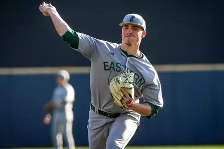 Luke McGuire pitching Michigan