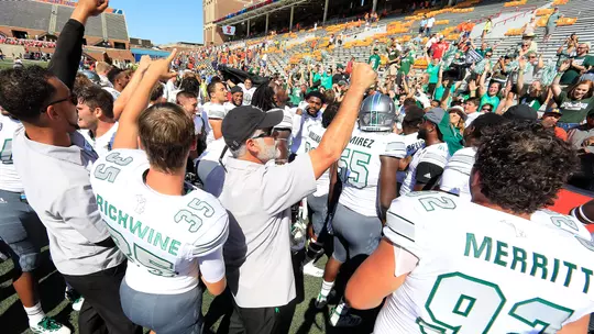EMU Football Celebrates at Illinois - 2019
