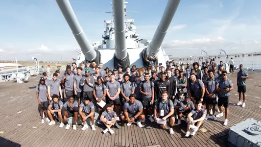 EMU Football at the USS Alabama