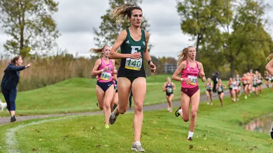Sofia Ivanko runs at the 2021 MAC Cross Country Championship