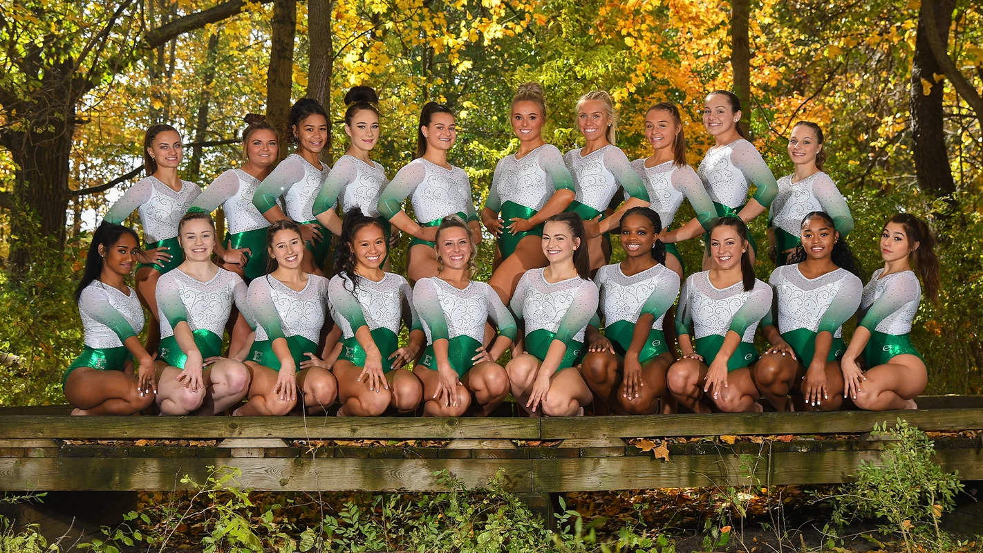 2023 EMU Women's Gymnastics Team Photo at Parker Mill