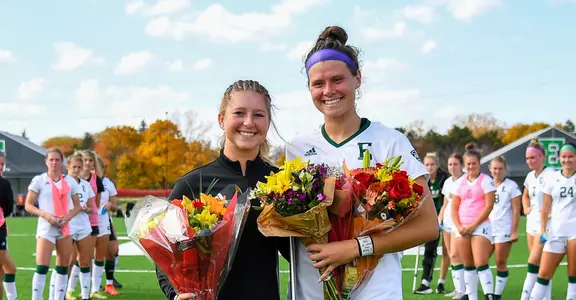 Seniors Kylie Frantz and Sarah Ash on Senior Day