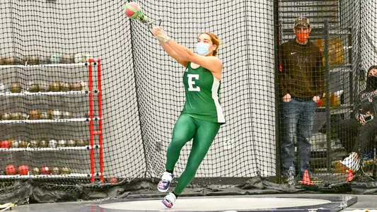Miranda Cadwell participates in the weight throw at the Michigan Invitational, Jan. 7, 2021