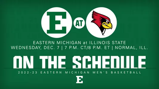 Graphic featuring EMU and Illinois State logos with game information