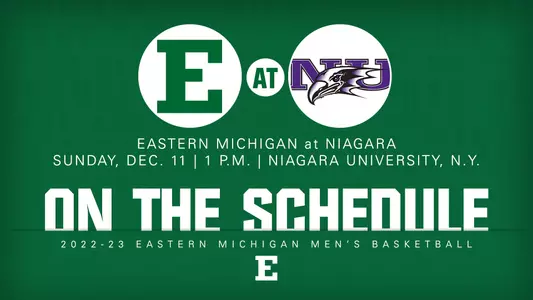 Game graphic for EMU MBB at Niagara