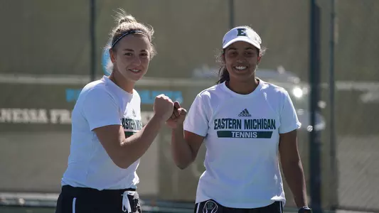 Brichakova and Vichare doubles action shot 2022