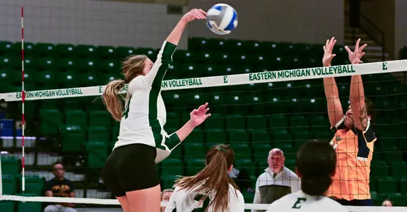 Timmerman attacks a ball for a kill versus Toledo, Sept. 23
