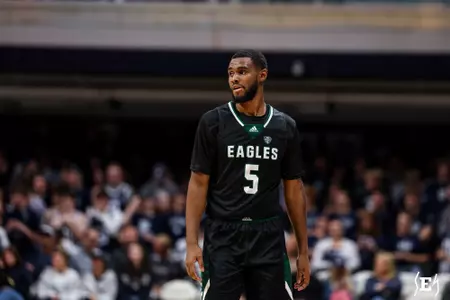 INDIANAPOLIS, IN - November 06, 2023 -  during the Eastern Michigan Eagles vs. Butler Bulldogs at the Hinkle Fieldhouse in Indianapolis, IN. Photo By Andrew Mascharka/Eastern Michigan Athletics