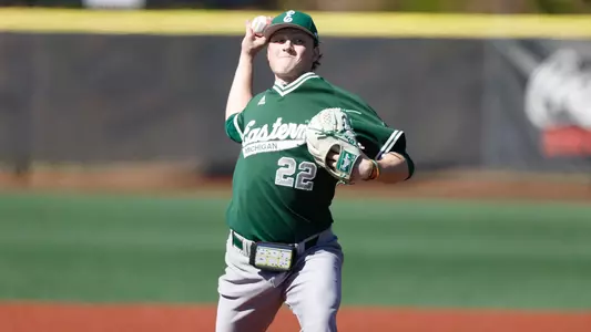 Pitcher Luke Russo delivers a strike in Hoover, Ala.