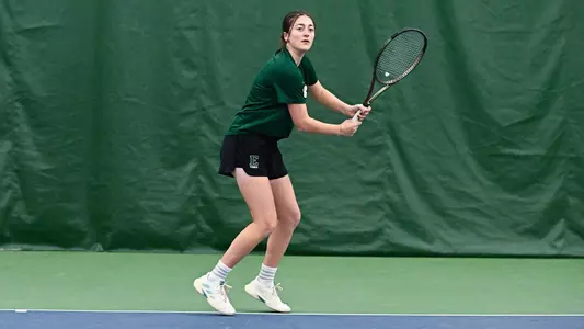 Daniella Shved prepares to return a shot with her backhand