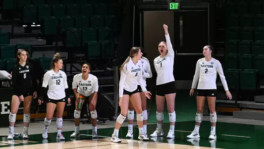 Mackenzie Gross cheers on team from the sideline
