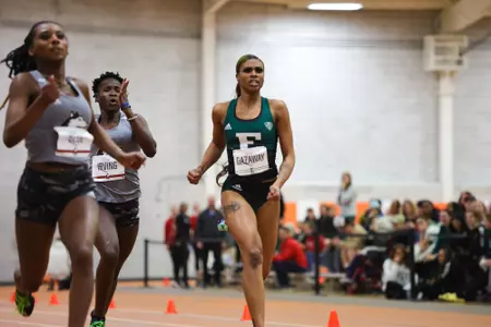 Angel Gazaway in action at 2023 MAC Indoor Championships