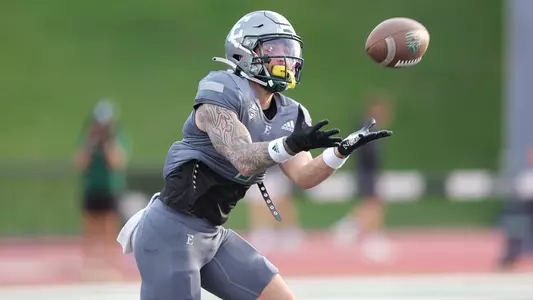 Hamze El-Zayat receives kickoff at the 2023 EMU Football Spring Game