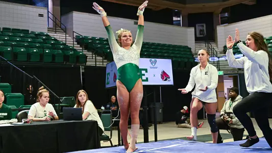 Emma Lewis' vault finish against Ball State
