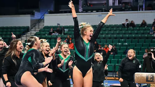 Mayleigh Vanderbeek celebrates beam exhibition against Bowling Green