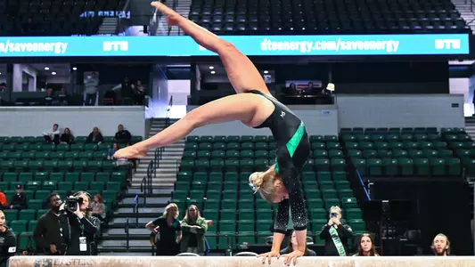 May Vanderbeek in series during beam exhibition against BGSU