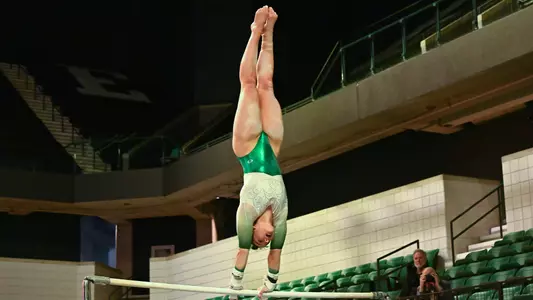 Hay Crossen performs handstand on bars against Ball State