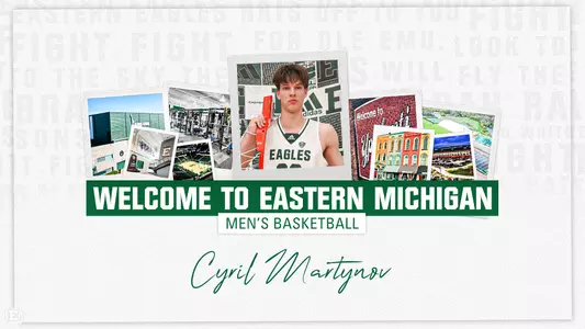 Cyril Martynov signing graphic with Men's Basketball
